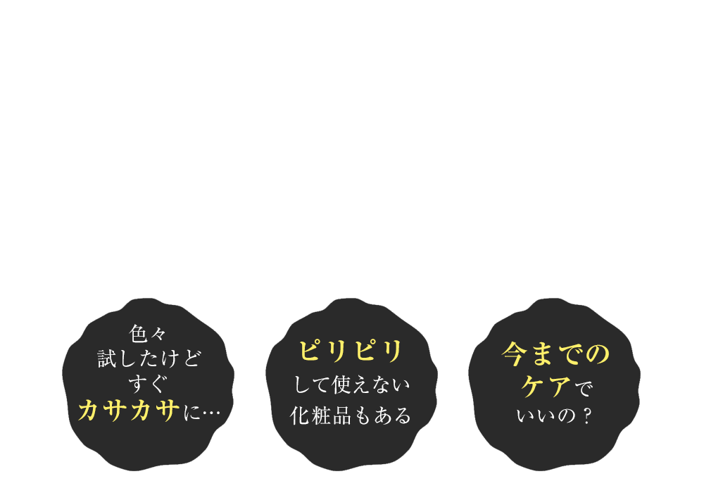 でも　カサカサ　ピリピリ　今までのケア