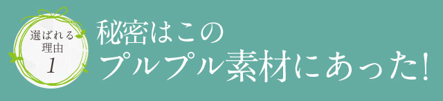 選ばれる理由1秘密はこのプルプル素材にあった!